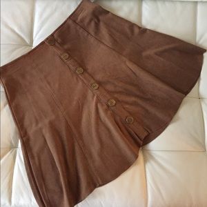 Brown suede skirt